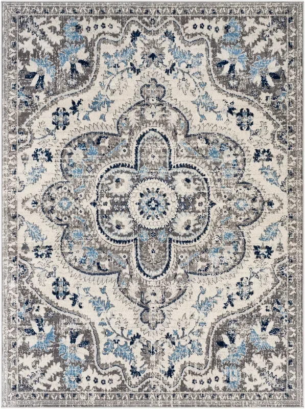 Surya Roma Rom-2359 Navy, Light Gray, Cream, Medium Gray Rugs