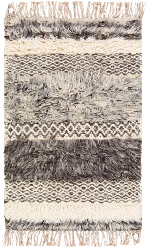 Surya Tulum Tmu-2302 Cream, Medium Gray, Taupe, Dark Brown Rugs