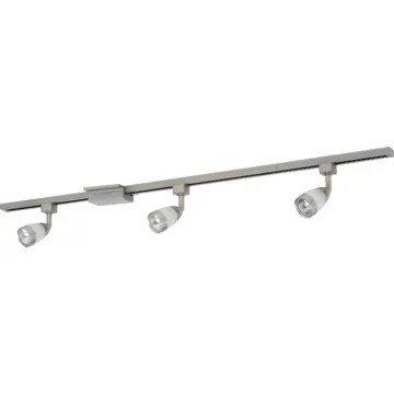Three-Light Adjustable Halogen Track Light Fixture Brushed Nickel
