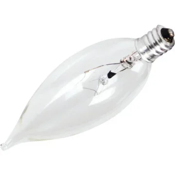 Torpedo Bulb Sylvania 40W Candelabra Base Clear Long Life 12pk
