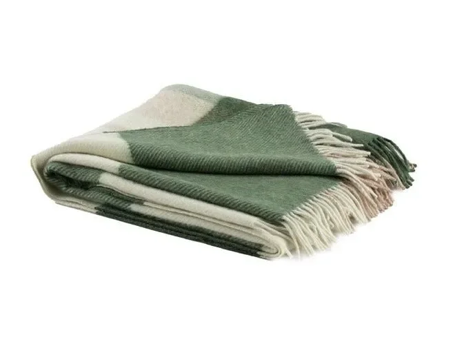 Totfir Alpaca And Wool Throw Blanket, Green