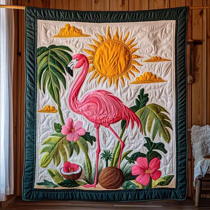 Tropical Flamingo CW1806011CL Quilt