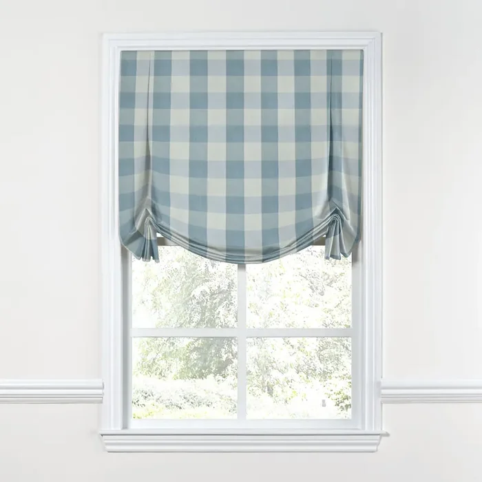 Tulip Roman Shade in Foxy Plaid – Harbor