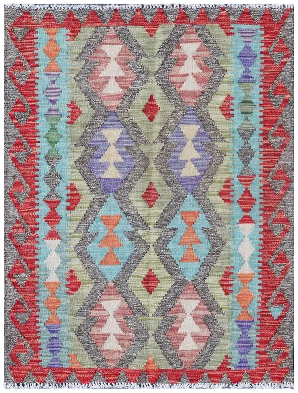 Uzbek Kilim Handwoven Tribal Rug, J72891