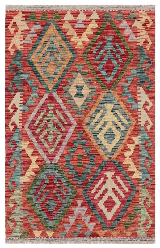 Uzbek Kilim Handwoven Tribal Rug, J80157