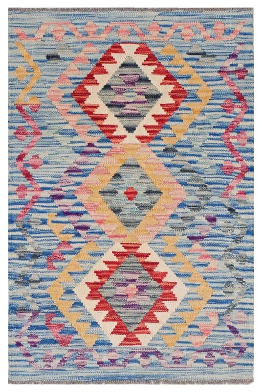 Uzbek Kilim Handwoven Tribal Rug, J80186