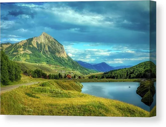 View Of Meridian Lake And Crested Butte Canvas Print