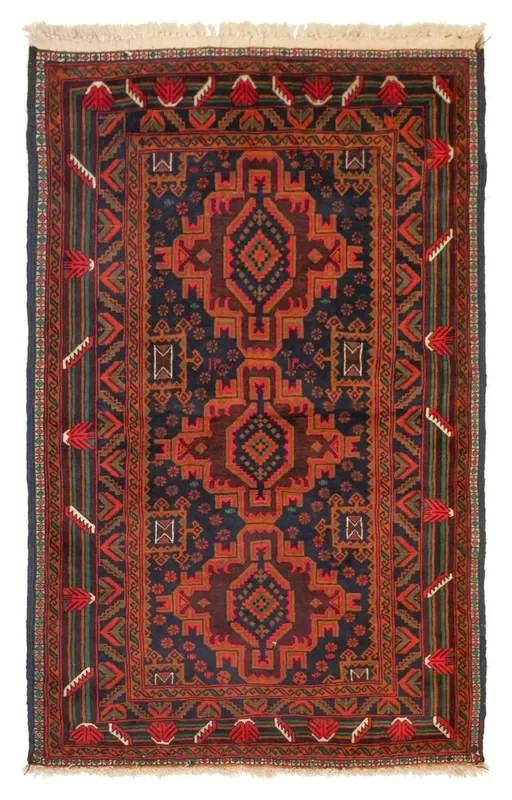 Vintage Baluchi Handwoven Tribal Rug, J77600
