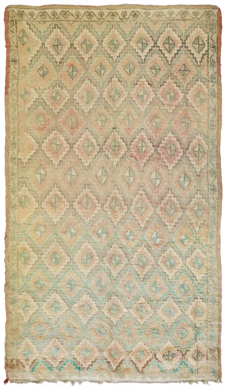 Vintage Berber Handwoven Tribal Rug, J74093