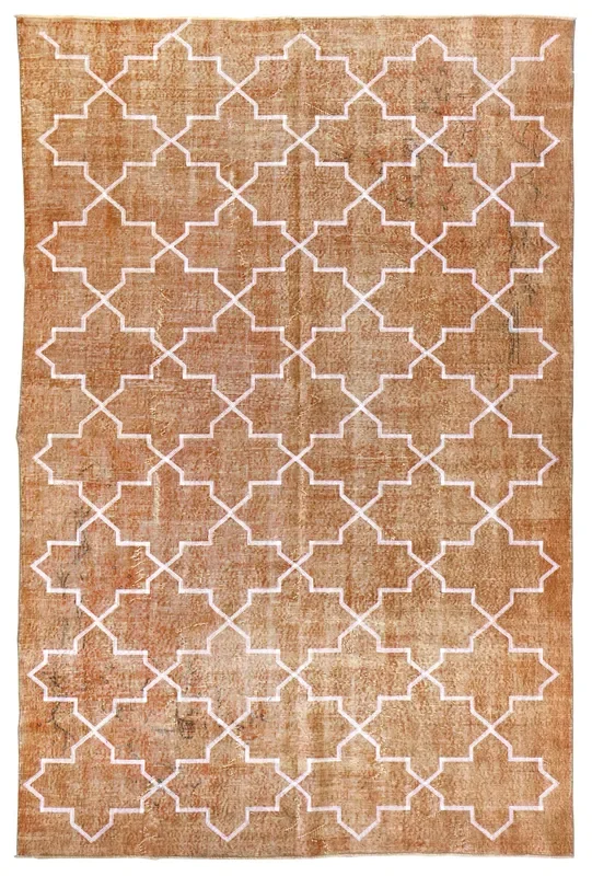 Vintage Embroidered Overdye Handwoven Contemporary Rug, J66069