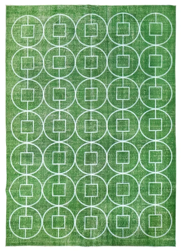 Vintage Embroidered Overdye Handwoven Contemporary Rug, J66072