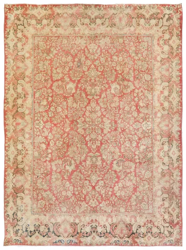 Vintage Euro Sarouk Handwoven Traditional Rug, J73848