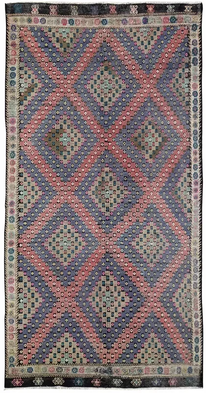 Vintage Jijim Handwoven Tribal Rug, J64717