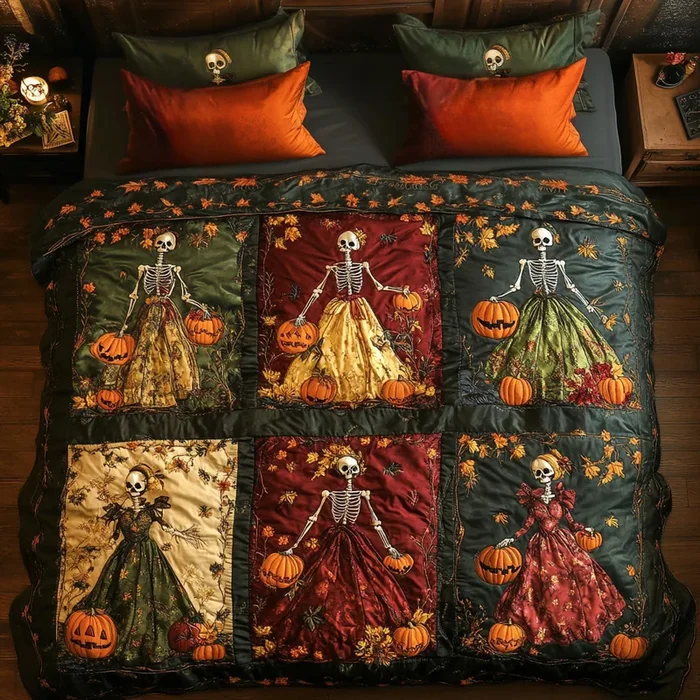 Vintage Rose Skeleton Lady WN1908094CL Duvet Cover Set