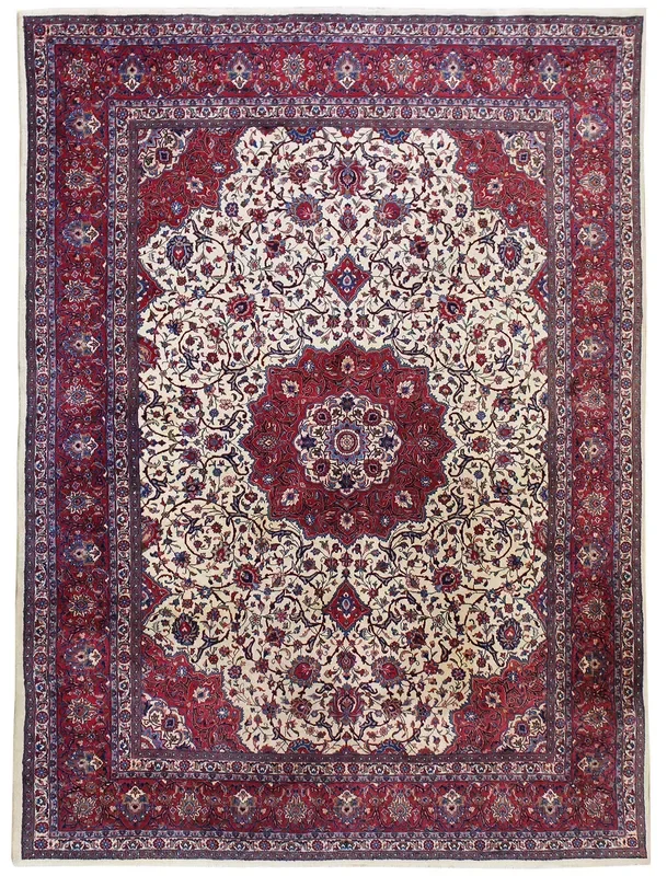 Vintage Sarouk Handwoven Traditional Rug, 55177