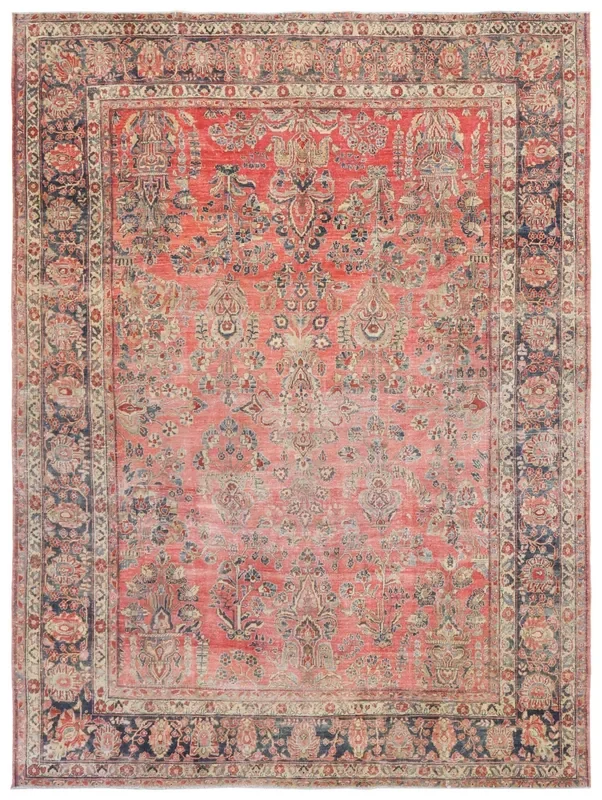 Vintage Sarouk Handwoven Traditional Rug, J73184