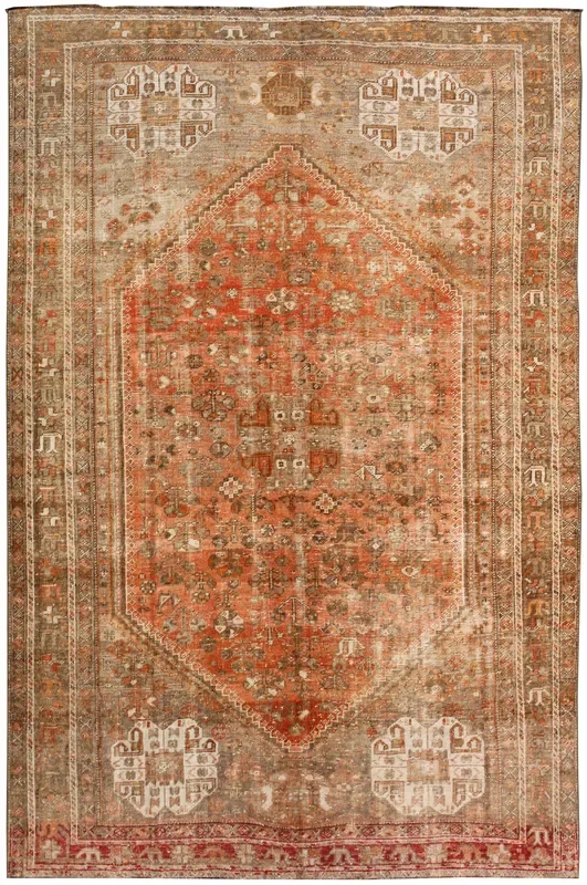 Vintage Shiraz Handwoven Transitional Rug, J63001