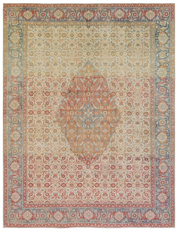 Vintage Tabriz Handwoven Traditional Rug, J73403