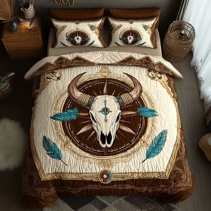 Western Bull Skull WN2308128CL Duvet Cover Set