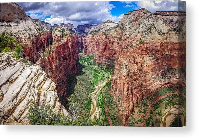 Zion Canyon from Angel’s Landing Panoramic Canvas Print